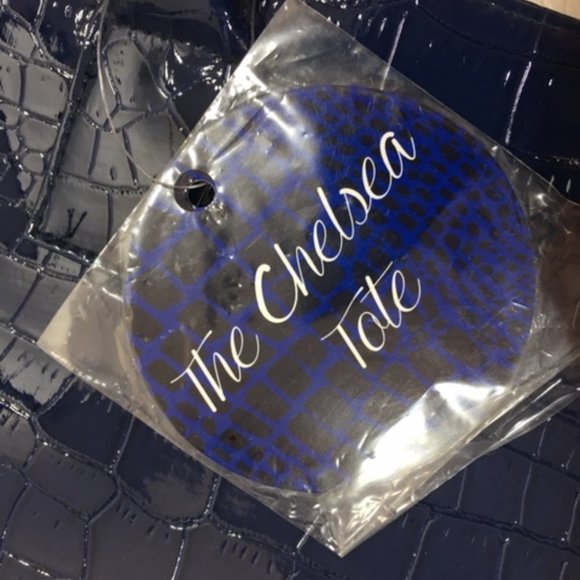 NWT The Chelsea Tote Faux Croc Pattern on Front Blue 15x12.5 - Picture 5 of 10